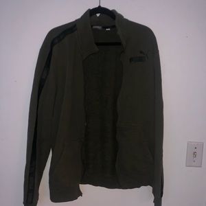 Army green puma full zip up